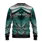 Aotearoa Iwi Ngati Maru Personalised Ugly Christmas Sweater Maori Kowhaiwhai Pattern
