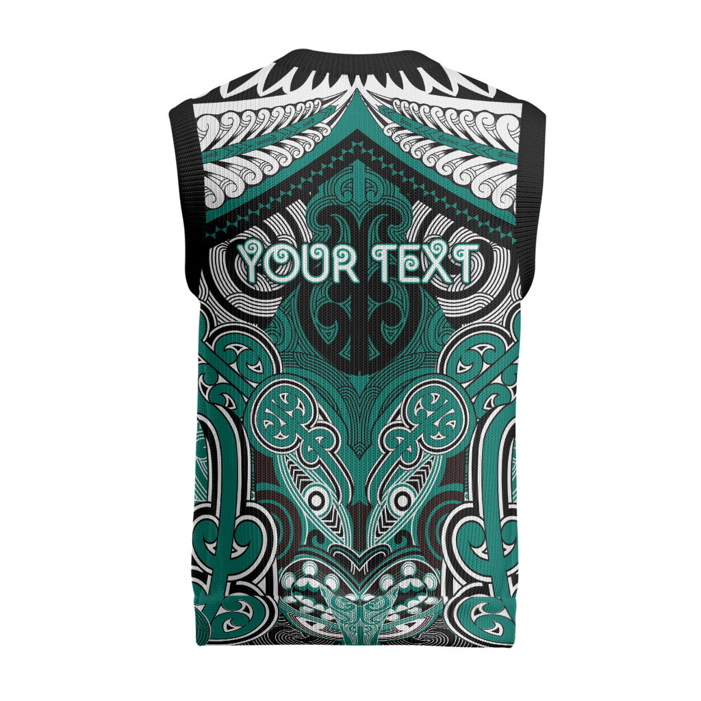 Aotearoa Iwi Ngati Maru Personalised Christmas Knitted V-Neck Vest Maori Kowhaiwhai Pattern