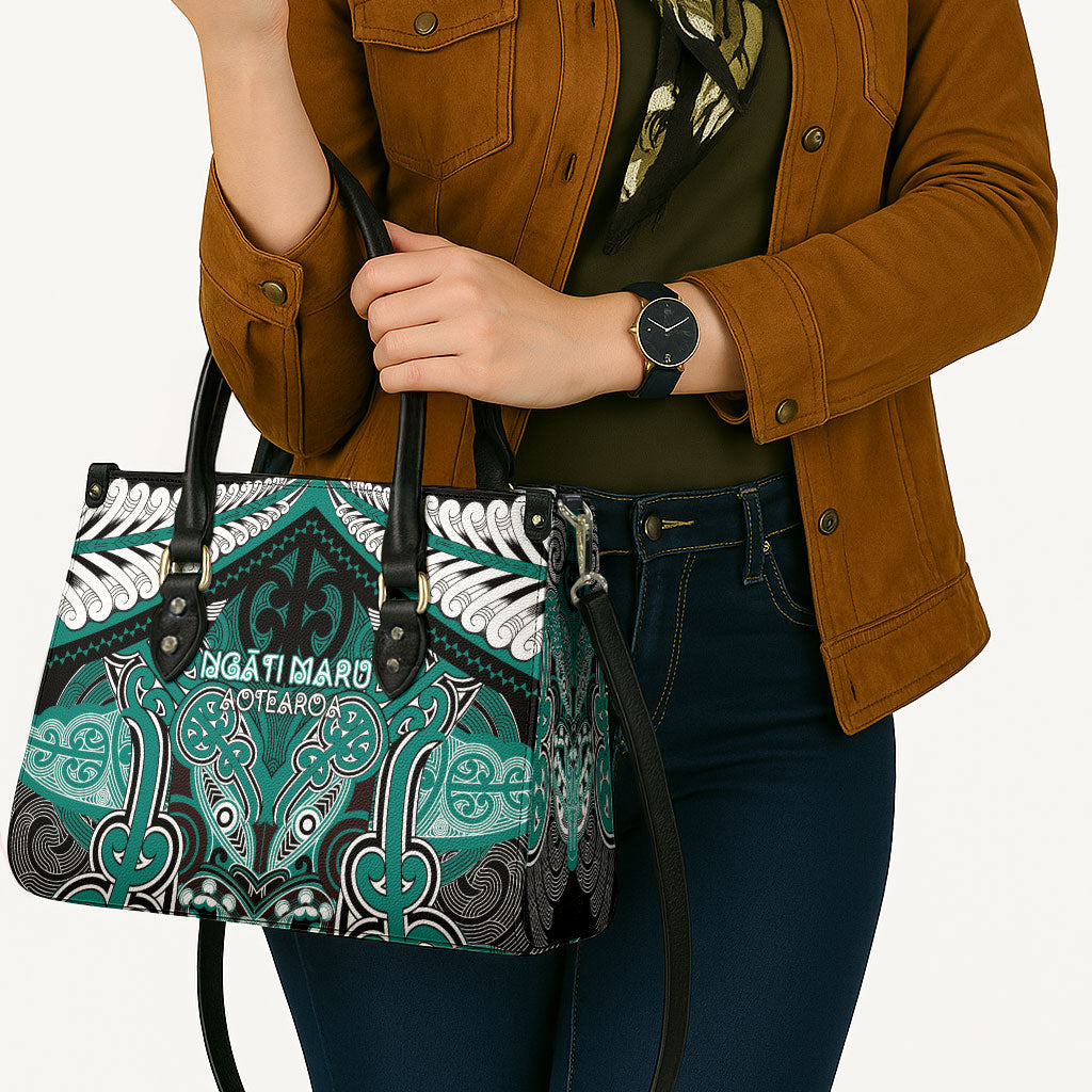 Aotearoa Iwi Ngati Maru Leather Bag Maori Kowhaiwhai Pattern