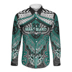 Aotearoa Iwi Ngati Maru Personalised Long Sleeve Button Shirt Maori Kowhaiwhai Pattern