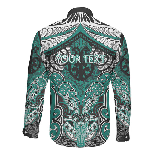 Aotearoa Iwi Ngati Maru Personalised Long Sleeve Button Shirt Maori Kowhaiwhai Pattern