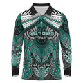 Aotearoa Iwi Ngati Maru Personalised Long Sleeve Polo Shirt Maori Kowhaiwhai Pattern
