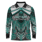 Aotearoa Iwi Ngati Maru Personalised Long Sleeve Polo Shirt Maori Kowhaiwhai Pattern