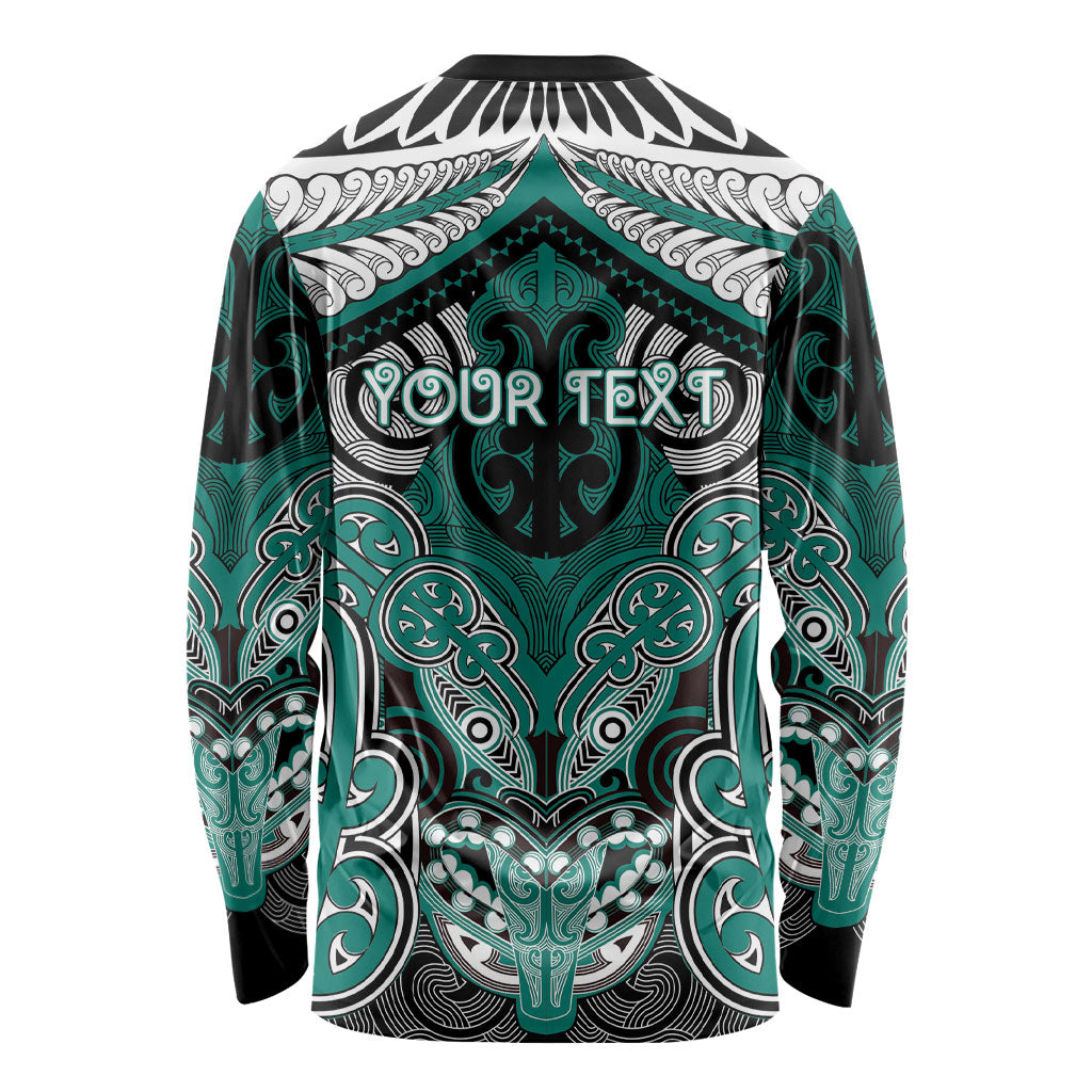 Aotearoa Iwi Ngati Maru Personalised Long Sleeve Shirt Maori Kowhaiwhai Pattern