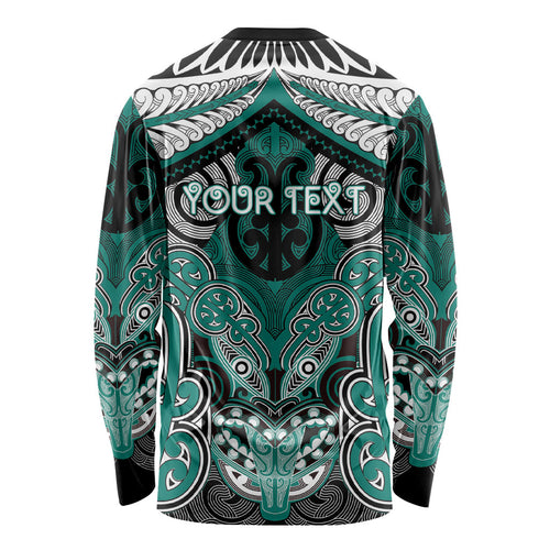 Aotearoa Iwi Ngati Maru Personalised Long Sleeve Shirt Maori Kowhaiwhai Pattern