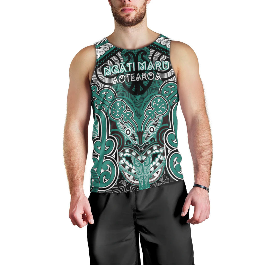 Aotearoa Iwi Ngati Maru Personalised Men Tank Top Maori Kowhaiwhai Pattern