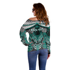 Aotearoa Iwi Ngati Maru Personalised Off Shoulder Sweater Maori Kowhaiwhai Pattern