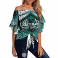 Aotearoa Iwi Ngati Maru Personalised Off Shoulder Wrap Waist Top Maori Kowhaiwhai Pattern