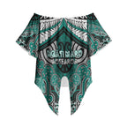 Aotearoa Iwi Ngati Maru Personalised Off Shoulder Wrap Waist Top Maori Kowhaiwhai Pattern