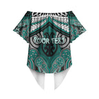 Aotearoa Iwi Ngati Maru Personalised Off Shoulder Wrap Waist Top Maori Kowhaiwhai Pattern