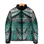Aotearoa Iwi Ngati Maru Personalised Padded Jacket Maori Kowhaiwhai Pattern
