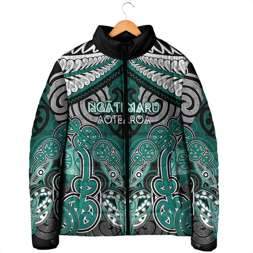 Aotearoa Iwi Ngati Maru Personalised Padded Jacket Maori Kowhaiwhai Pattern