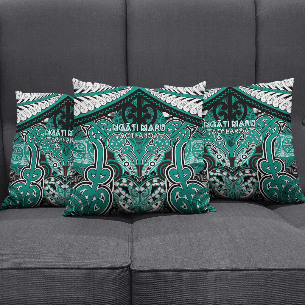Aotearoa Iwi Ngati Maru Pillow Cover Maori Kowhaiwhai Pattern