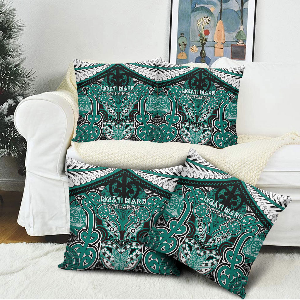 Aotearoa Iwi Ngati Maru Pillow Cover Maori Kowhaiwhai Pattern