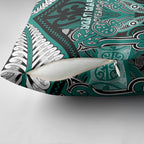 Aotearoa Iwi Ngati Maru Pillow Cover Maori Kowhaiwhai Pattern
