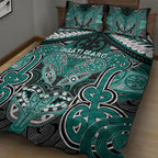 Aotearoa Iwi Ngati Maru Quilt Bed Set Maori Kowhaiwhai Pattern