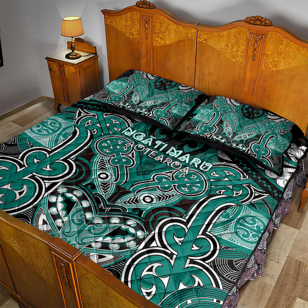 Aotearoa Iwi Ngati Maru Quilt Bed Set Maori Kowhaiwhai Pattern