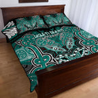 Aotearoa Iwi Ngati Maru Quilt Bed Set Maori Kowhaiwhai Pattern