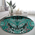 Aotearoa Iwi Ngati Maru Round Carpet Maori Kowhaiwhai Pattern