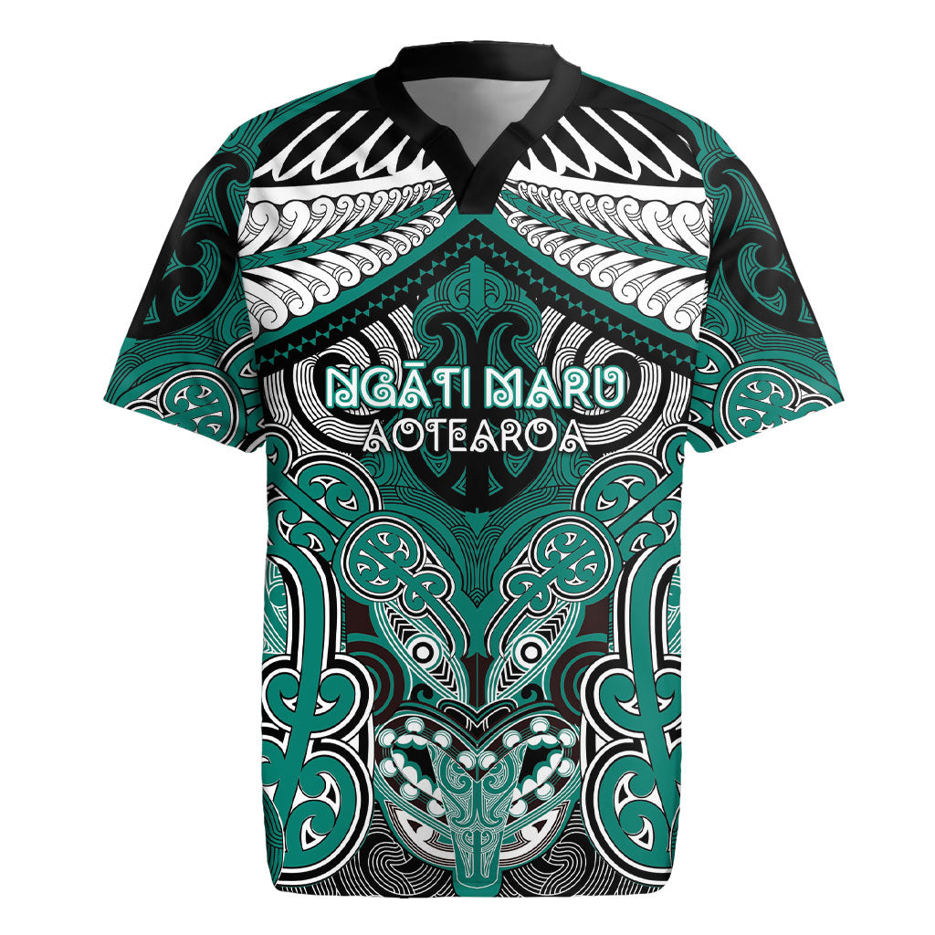 Aotearoa Iwi Ngati Maru Personalised Rugby Jersey Maori Kowhaiwhai Pattern