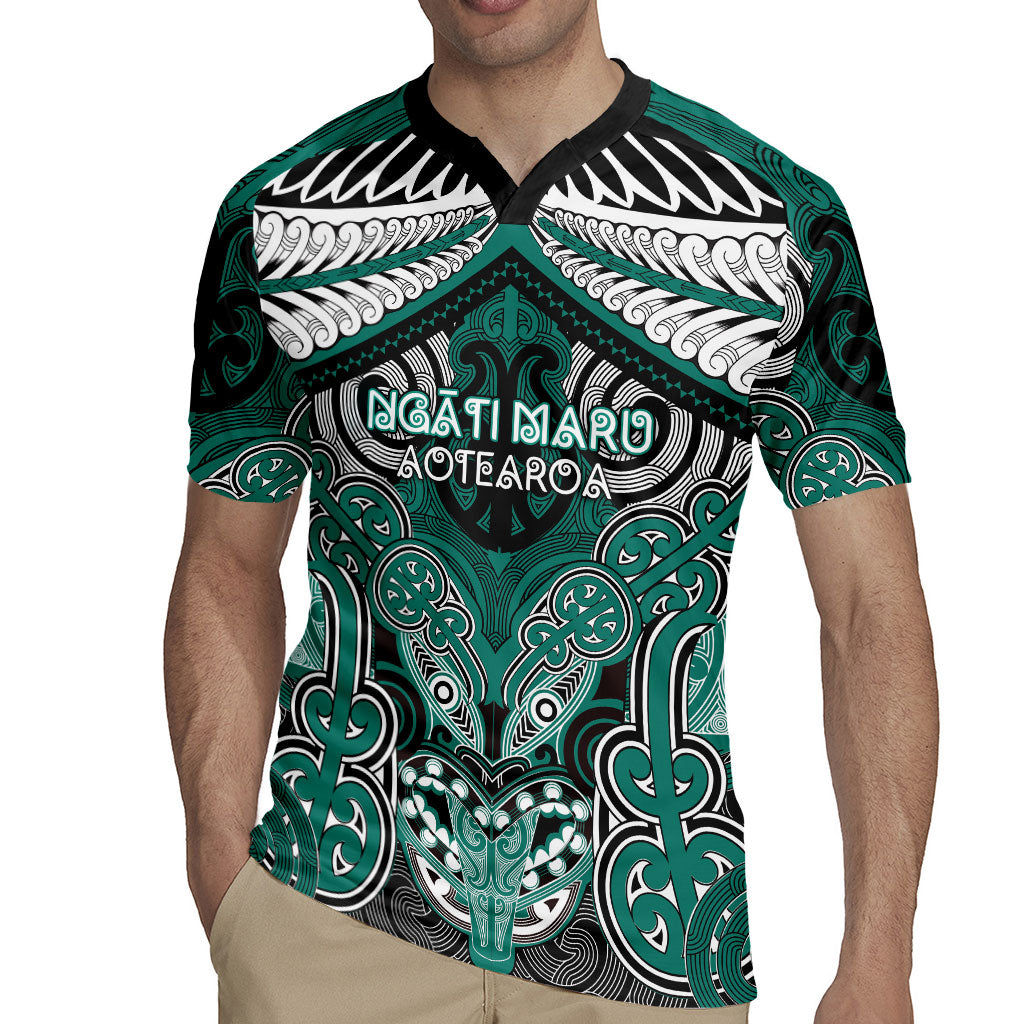 Aotearoa Iwi Ngati Maru Personalised Rugby Jersey Maori Kowhaiwhai Pattern