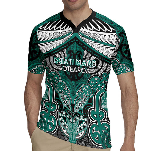 Aotearoa Iwi Ngati Maru Personalised Rugby Jersey Maori Kowhaiwhai Pattern