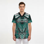 Aotearoa Iwi Ngati Maru Personalised Scrub Top Maori Kowhaiwhai Pattern