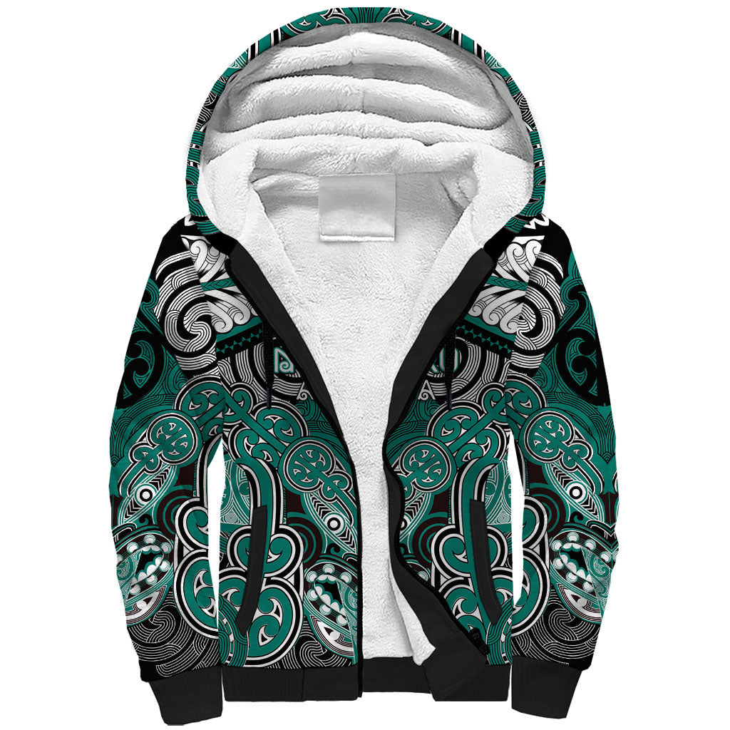 Aotearoa Iwi Ngati Maru Personalised Sherpa Hoodie Maori Kowhaiwhai Pattern