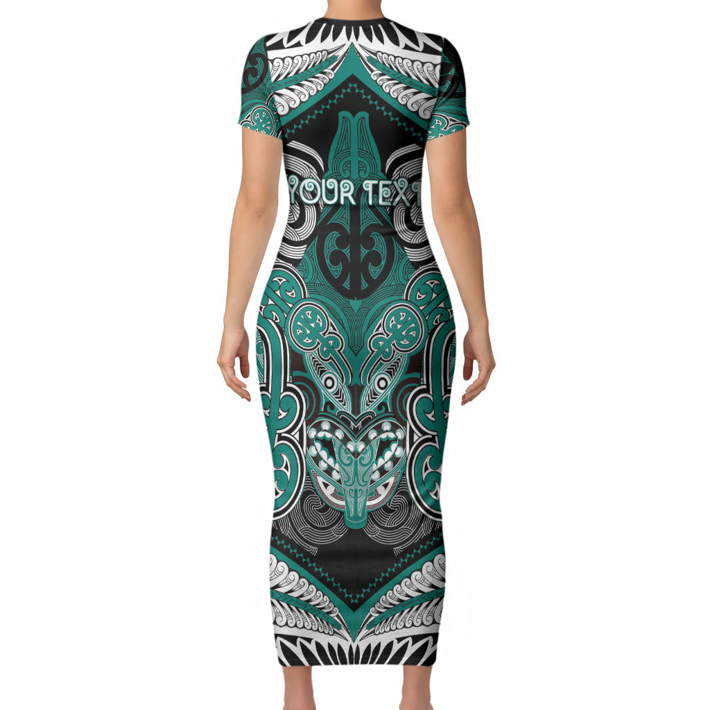 Aotearoa Iwi Ngati Maru Personalised Short Sleeve Bodycon Dress Maori Kowhaiwhai Pattern