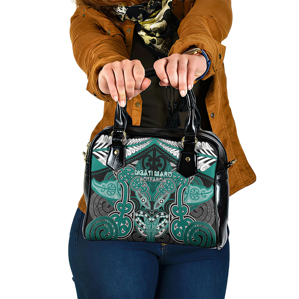 Aotearoa Iwi Ngati Maru Shoulder Handbag Maori Kowhaiwhai Pattern