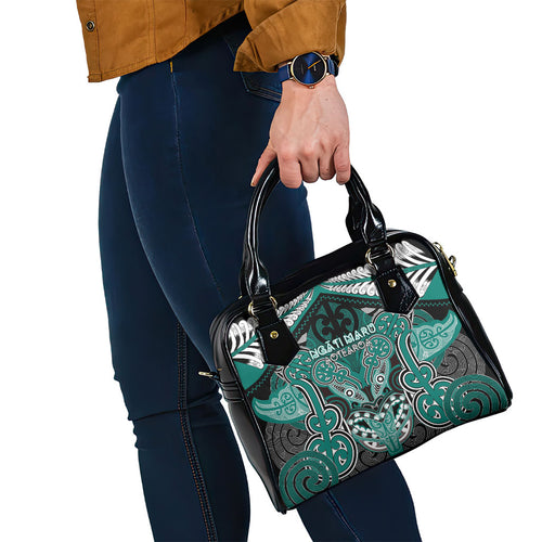 Aotearoa Iwi Ngati Maru Shoulder Handbag Maori Kowhaiwhai Pattern