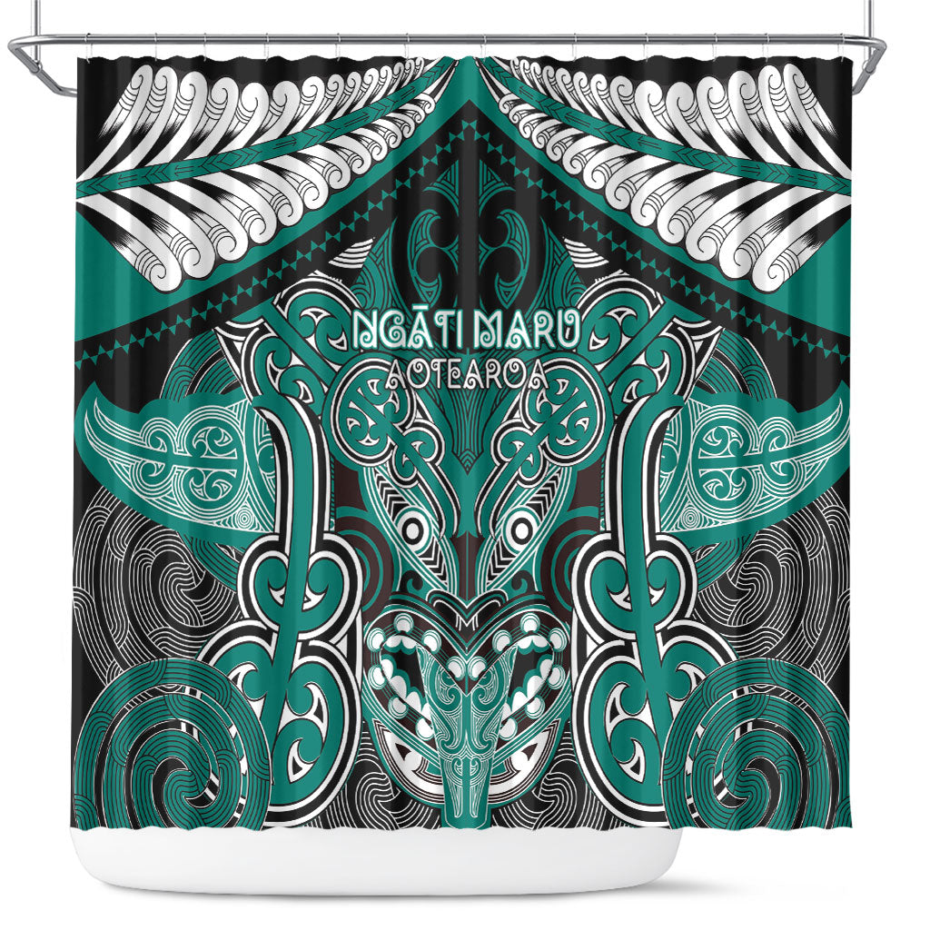 Aotearoa Iwi Ngati Maru Shower Curtain Maori Kowhaiwhai Pattern