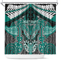 Aotearoa Iwi Ngati Maru Shower Curtain Maori Kowhaiwhai Pattern
