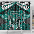 Aotearoa Iwi Ngati Maru Shower Curtain Maori Kowhaiwhai Pattern