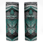 Aotearoa Iwi Ngati Maru Personalised Skinny Tumbler Maori Kowhaiwhai Pattern