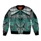 Aotearoa Iwi Ngati Maru Personalised Sleeve Zip Bomber Jacket Maori Kowhaiwhai Pattern