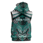 Aotearoa Iwi Ngati Maru Personalised Sleeveless Hoodie Maori Kowhaiwhai Pattern