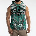 Aotearoa Iwi Ngati Maru Personalised Sleeveless Hoodie Maori Kowhaiwhai Pattern