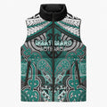 Aotearoa Iwi Ngati Maru Personalised Sleeveless Puffer Jacket Maori Kowhaiwhai Pattern