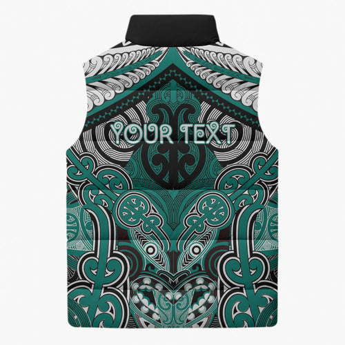 Aotearoa Iwi Ngati Maru Personalised Sleeveless Puffer Jacket Maori Kowhaiwhai Pattern