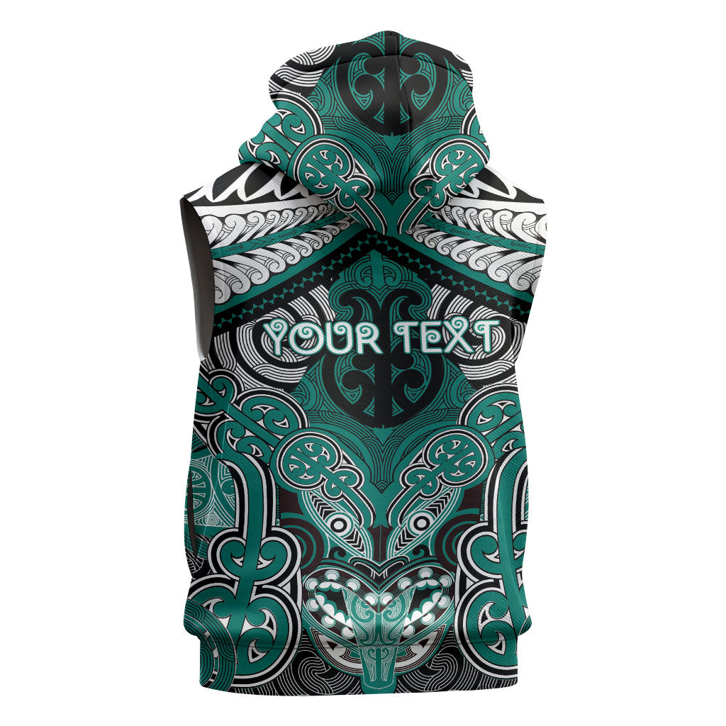 Aotearoa Iwi Ngati Maru Personalised Sleeveless Zip Hoodie Maori Kowhaiwhai Pattern