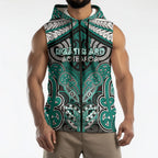 Aotearoa Iwi Ngati Maru Personalised Sleeveless Zip Hoodie Maori Kowhaiwhai Pattern