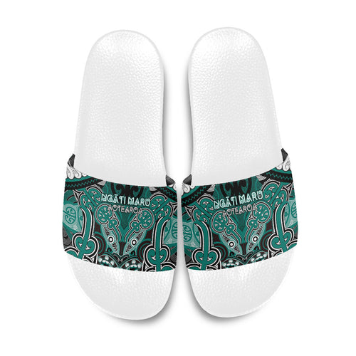 Aotearoa Iwi Ngati Maru Slide Sandals Maori Kowhaiwhai Pattern