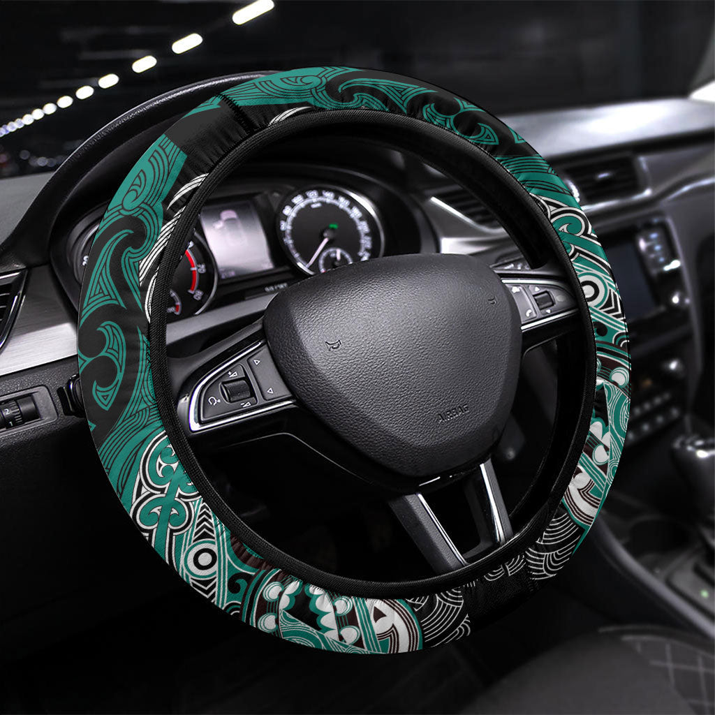 Aotearoa Iwi Ngati Maru Steering Wheel Cover Maori Kowhaiwhai Pattern