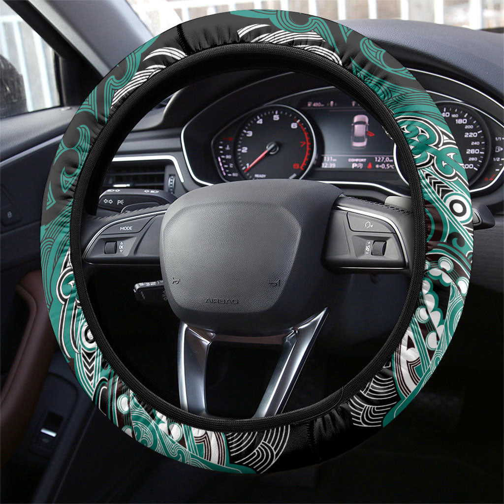 Aotearoa Iwi Ngati Maru Steering Wheel Cover Maori Kowhaiwhai Pattern