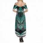 Aotearoa Iwi Ngati Maru Personalised Summer Maxi Dress Maori Kowhaiwhai Pattern