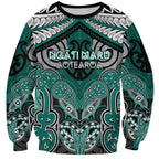 Aotearoa Iwi Ngati Maru Personalised Sweatshirt Maori Kowhaiwhai Pattern