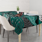 Aotearoa Iwi Ngati Maru Tablecloth Maori Kowhaiwhai Pattern