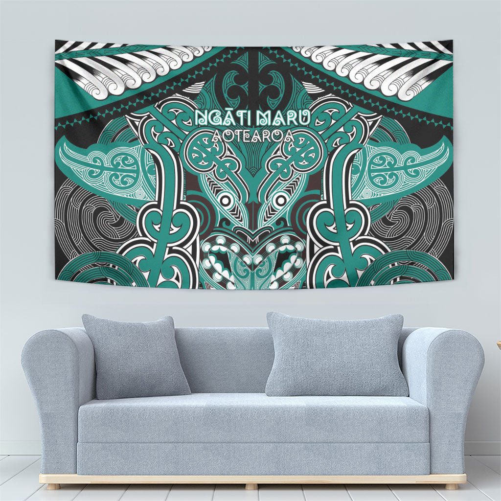 Aotearoa Iwi Ngati Maru Tapestry Maori Kowhaiwhai Pattern