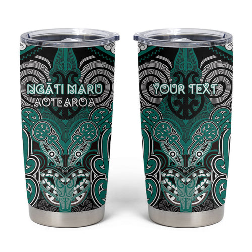 Aotearoa Iwi Ngati Maru Personalised Tumbler Cup Maori Kowhaiwhai Pattern